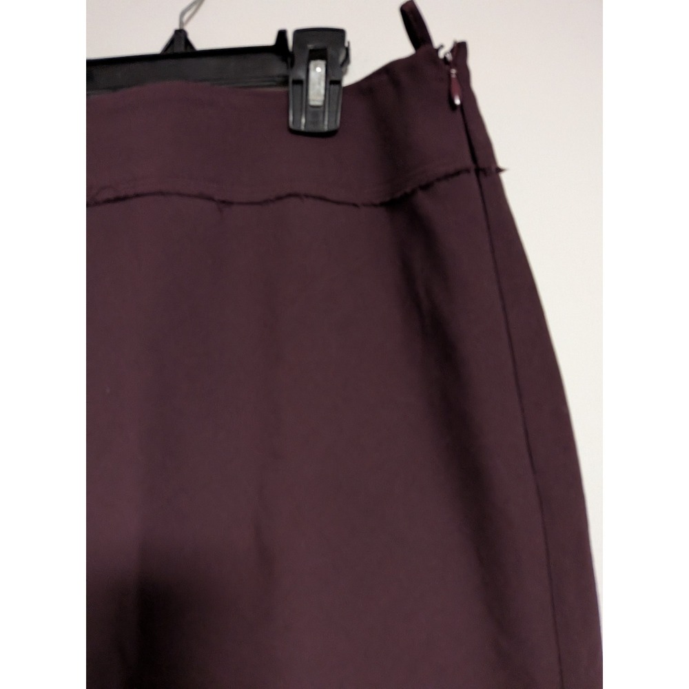 Salvatore Ferragamo‎ Burgundy Wool Blend Raw Edge Pencil Skirt Made in Italy 40 - Picture 3 of 15